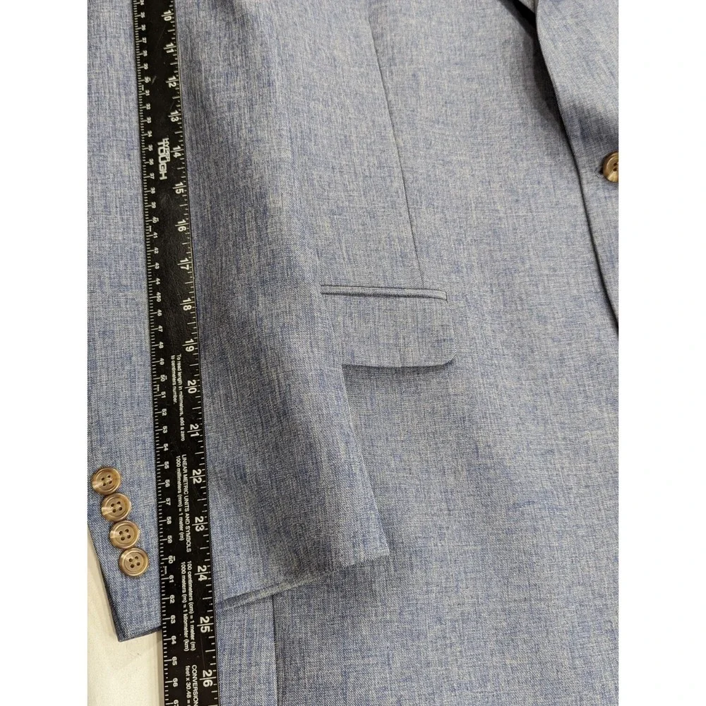 Chaps Ralph‎ Lauren Blazer Sports Suit Jacket Polyester 46R Blue Heathered EUC
